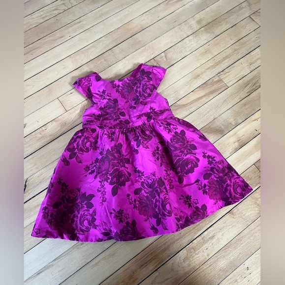 Baker by Ted Baker pink and purple floral print girls gown - Picture 1 of 6